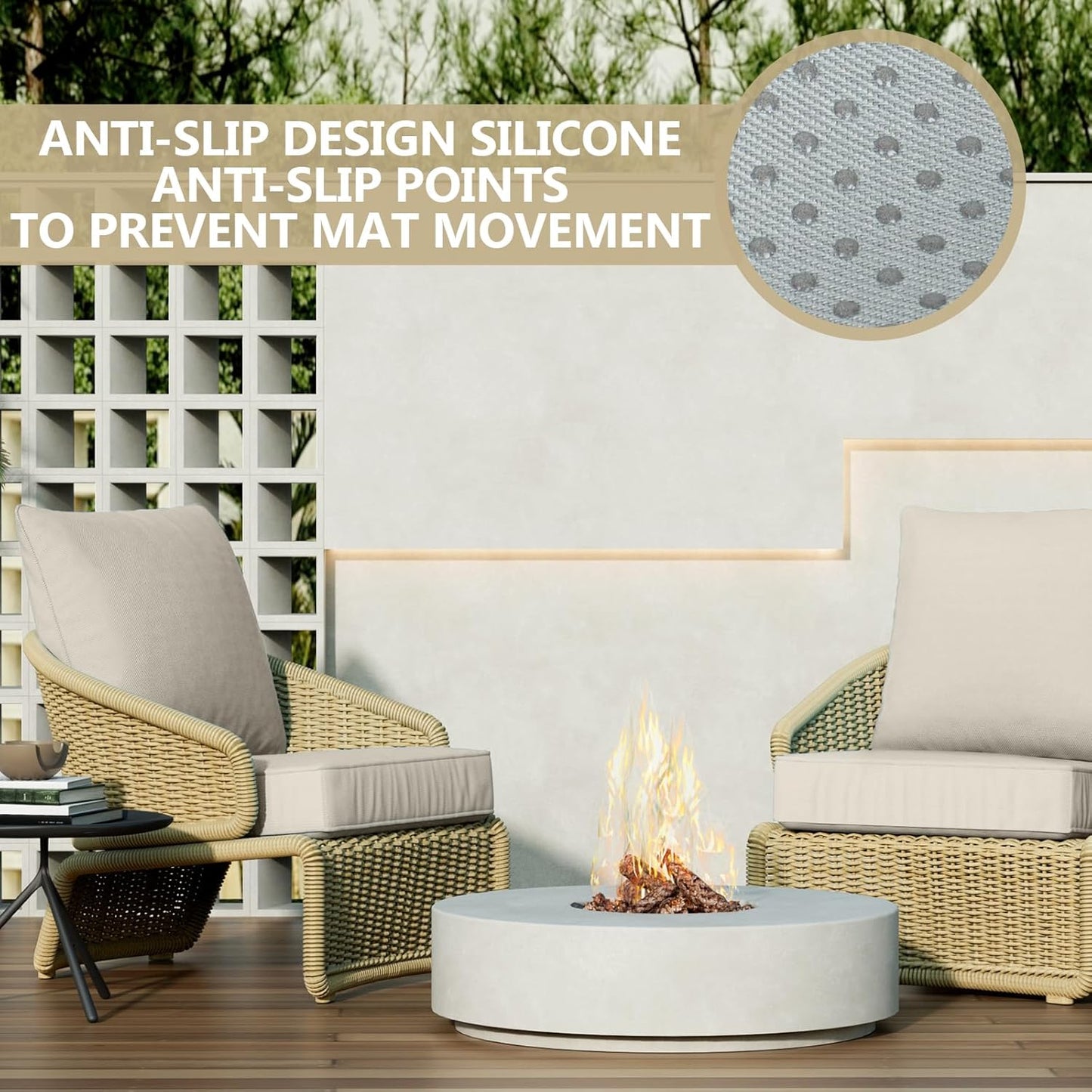 24" x 24" x 6" Outdoor Deep Seat Cushions Set - 4 Set Waterproof & Fade Resistant Patio Furniture Replacement Cushions, Non-Slip Outdoor Cushions Fit Loveseats, Couches, Chairs, and Sofas.
