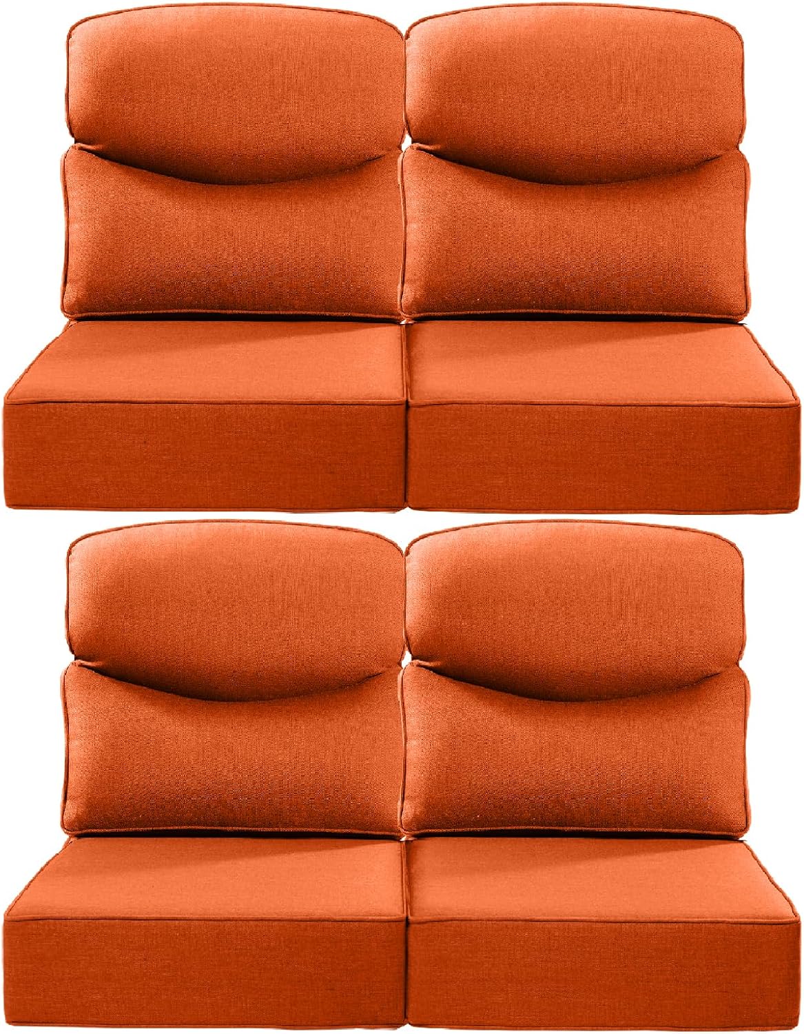 Luxury 24x24x6 Outdoor Chair Cushions Set of 4 - Heavy Duty Water-Resistant Comfortable Cushion for Patio Furniture Set Dining Gliding Rocking Chairs Loveseat L-Shape Sofa - Beige