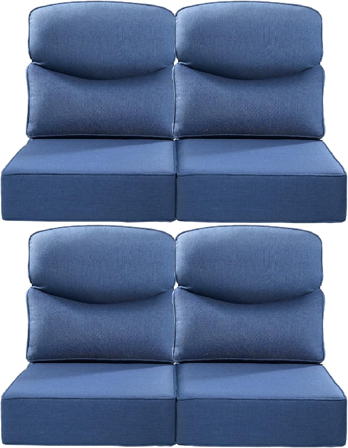 Luxury 24x24x6 Outdoor Chair Cushions Set of 4 - Heavy Duty Water-Resistant Comfortable Cushion for Patio Furniture Set Dining Gliding Rocking Chairs Loveseat L-Shape Sofa - Beige