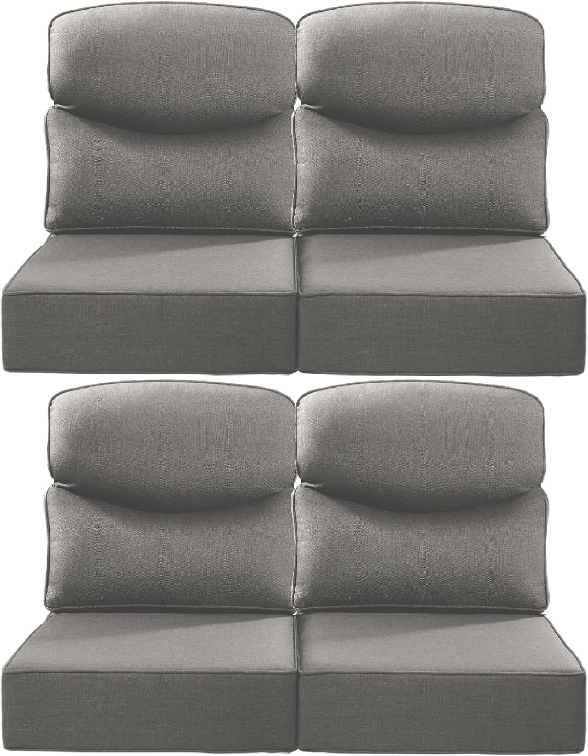Luxury 24x24x6 Outdoor Chair Cushions Set of 4 - Heavy Duty Water-Resistant Comfortable Cushion for Patio Furniture Set Dining Gliding Rocking Chairs Loveseat L-Shape Sofa - Beige
