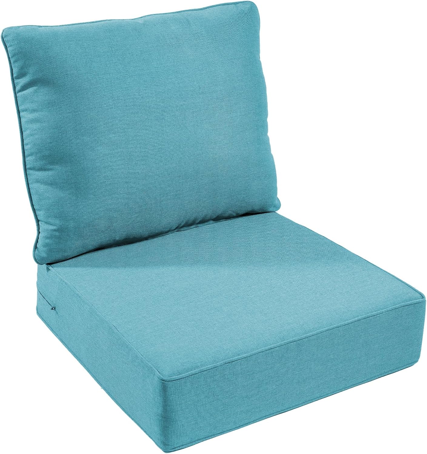 Outdoor Chair Cushions Set of 3, Waterproof 24x24 Patio Chair Cushion, 6" Thickened Seat Cushion for Outdoor Furniture, Couch Cushion Replacement, Include 3 Back & 3 Seat Cushions, Thick/Beige