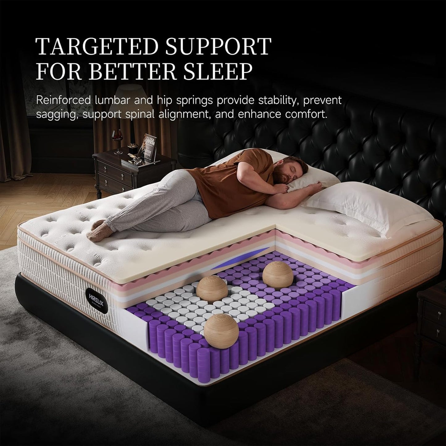14 Inch Queen Hybrid Mattress, Cooling Gel Memory Foam & Zoned Pocket Coils, Pressure Relief, Motion Isolation, Breathable Bed in a Box, CertiPUR-US Certified