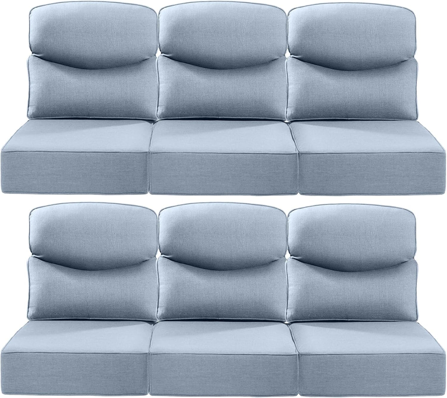 Luxury 24x24x6 Outdoor Chair Cushions Set of 4 - Heavy Duty Water-Resistant Comfortable Cushion for Patio Furniture Set Dining Gliding Rocking Chairs Loveseat L-Shape Sofa - Beige