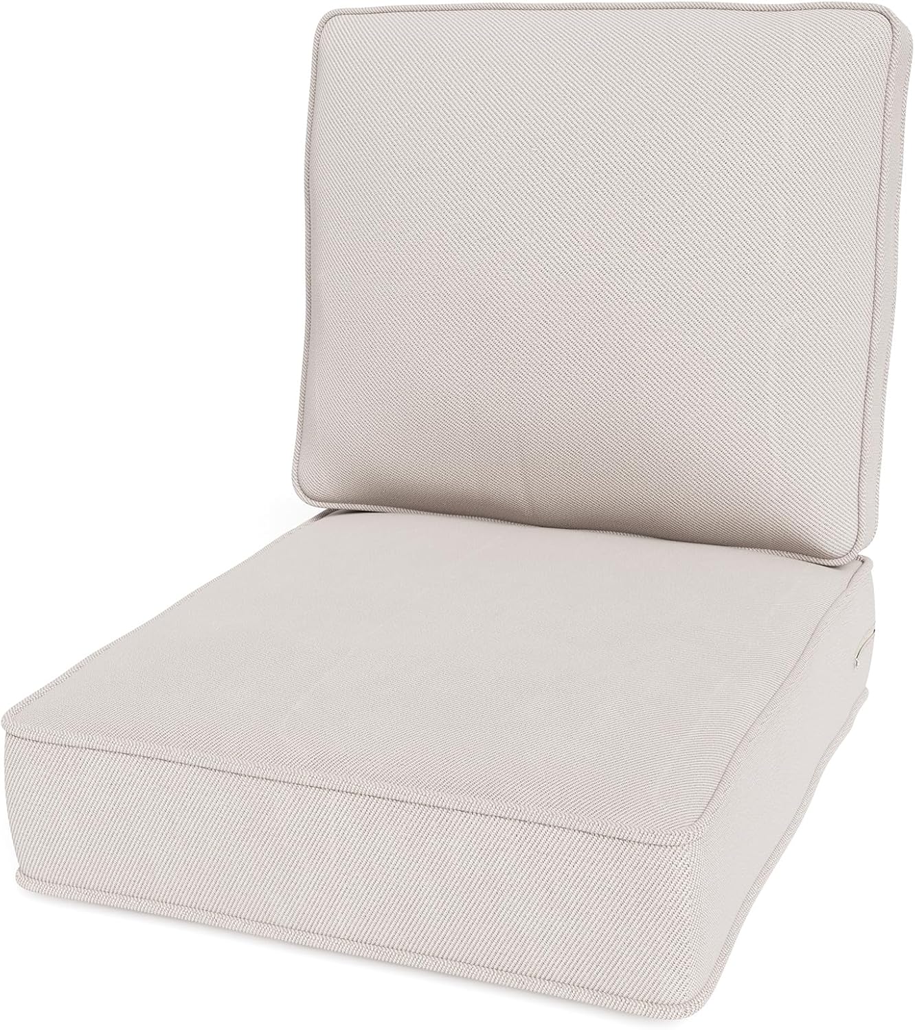 24" x 23" Outdoor Chair Cushions, High-Density Foam Deep Seat Patio Cushions Olefin Fabric & Removable Zipper Cover Outdoor Furniture Replacement Cushions Set of 5 for Chair Sofa Couch - Beige