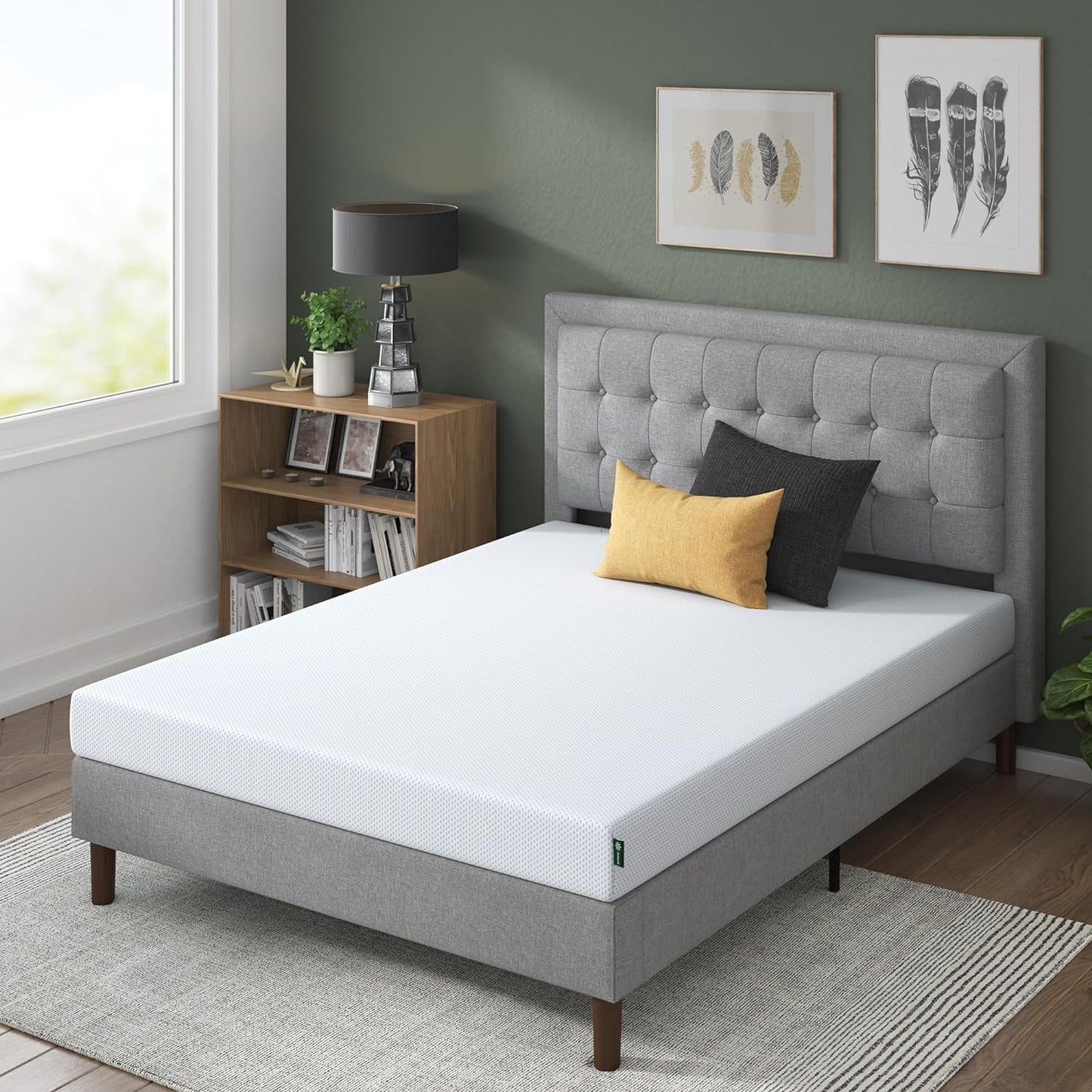 ZINUS 6 Inch Green Tea Cooling Memory Foam Mattress [New Version], Queen, Fiberglass Free, Medium Firmness, Cooling Gel Foam, Certified Safe Foams & Fabric, Mattress in A Box