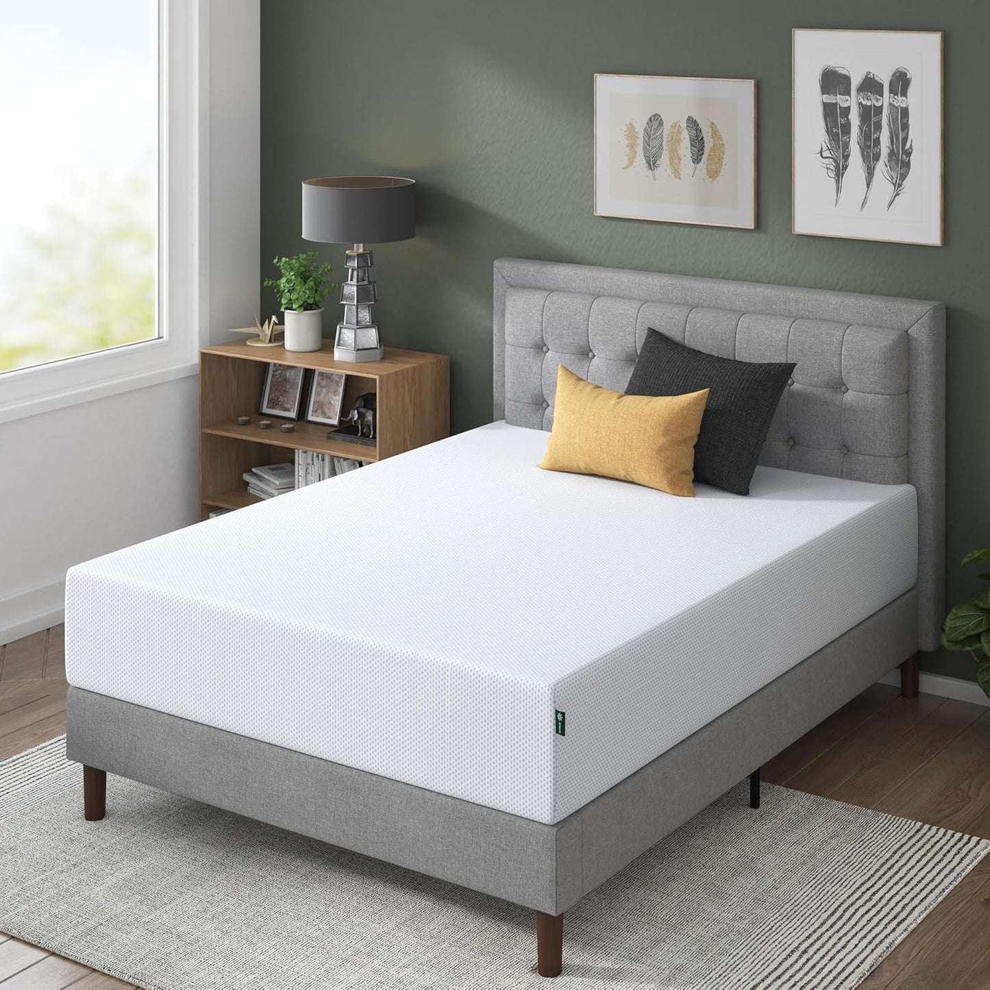 ZINUS 6 Inch Green Tea Cooling Memory Foam Mattress [New Version], Queen, Fiberglass Free, Medium Firmness, Cooling Gel Foam, Certified Safe Foams & Fabric, Mattress in A Box