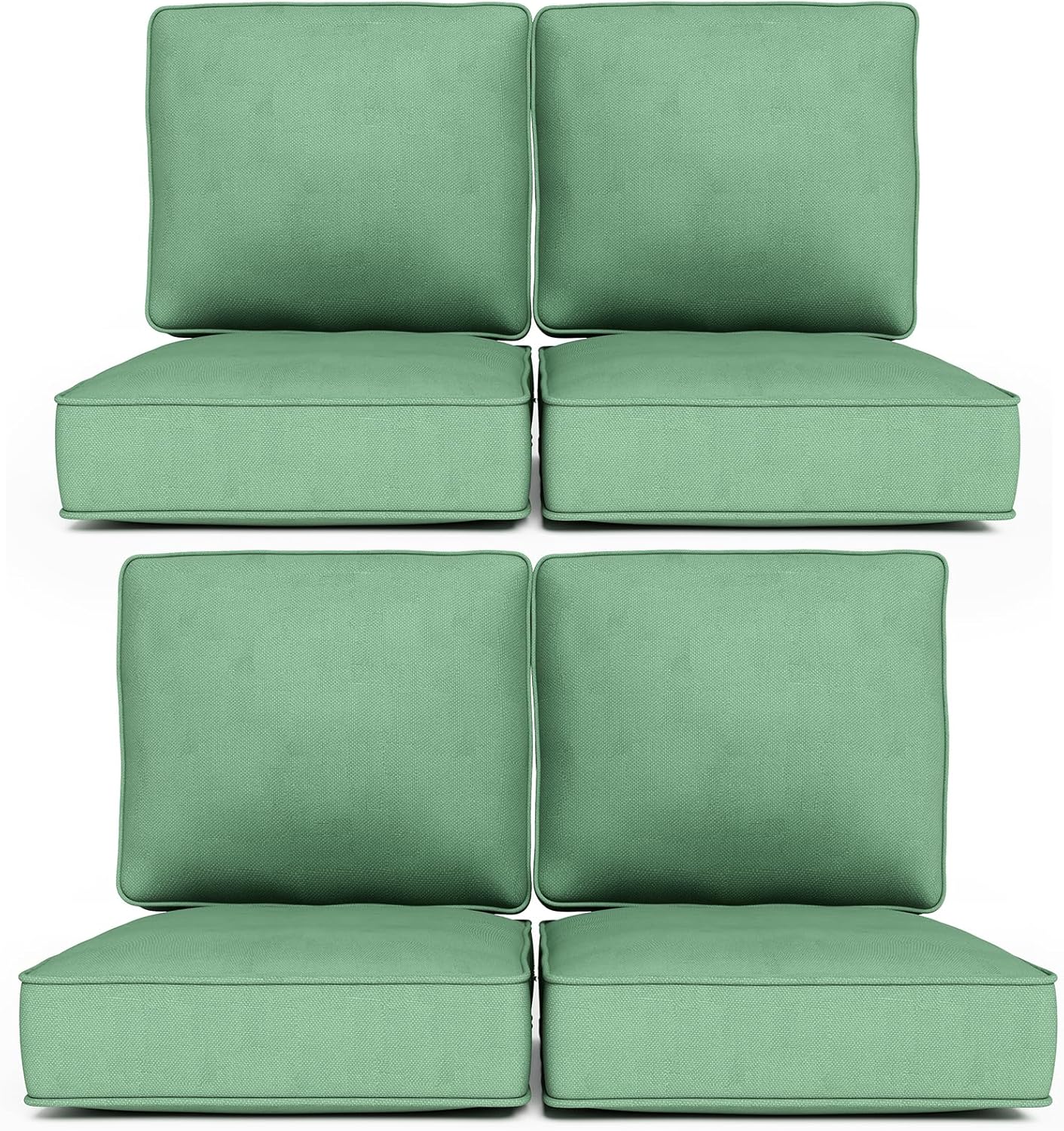 24" x 23" Outdoor Chair Cushions, High-Density Foam Deep Seat Patio Cushions Olefin Fabric & Removable Zipper Cover Outdoor Furniture Replacement Cushions Set of 5 for Chair Sofa Couch - Beige