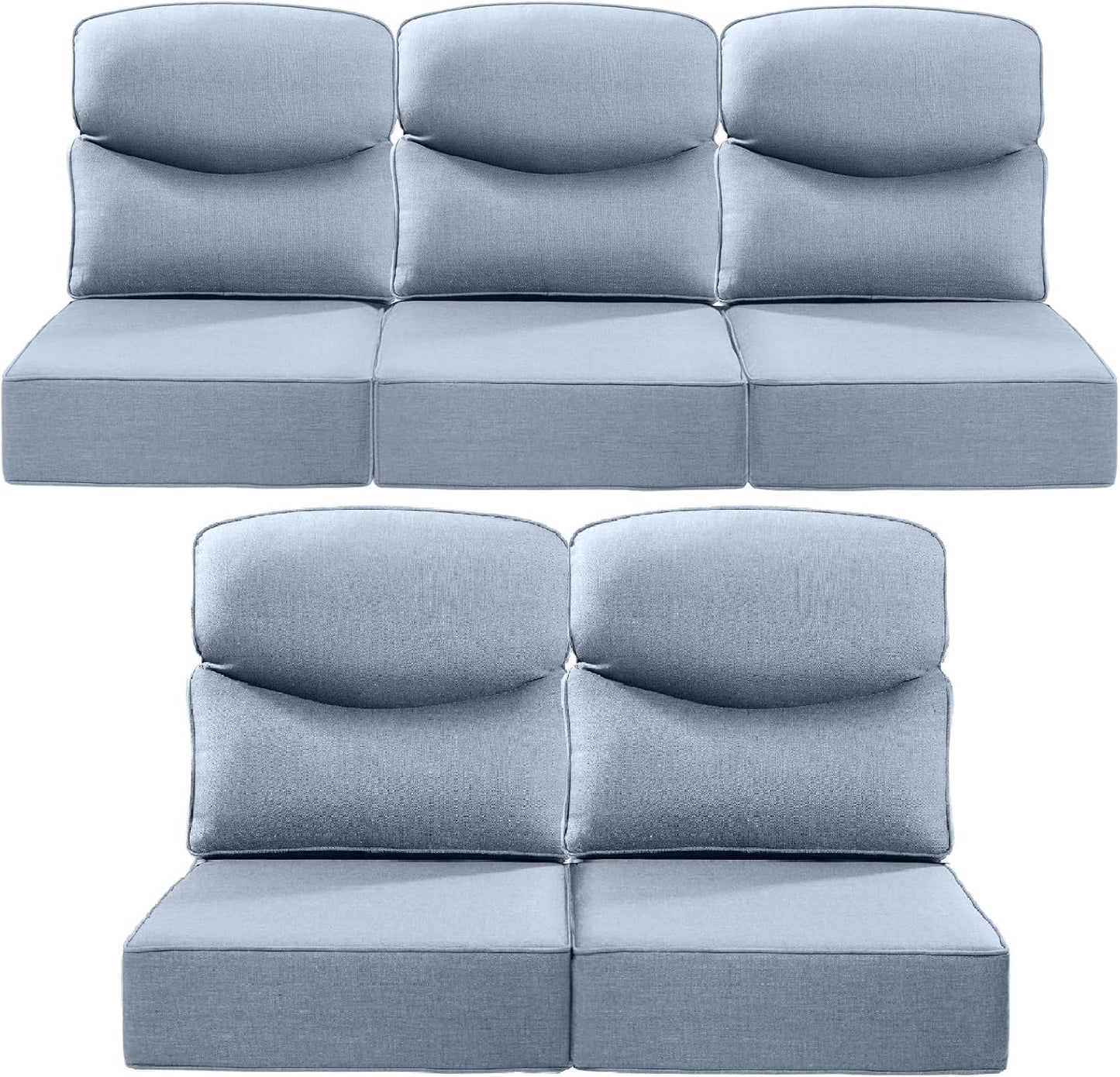 Luxury 24x24x6 Outdoor Chair Cushions Set of 4 - Heavy Duty Water-Resistant Comfortable Cushion for Patio Furniture Set Dining Gliding Rocking Chairs Loveseat L-Shape Sofa - Beige