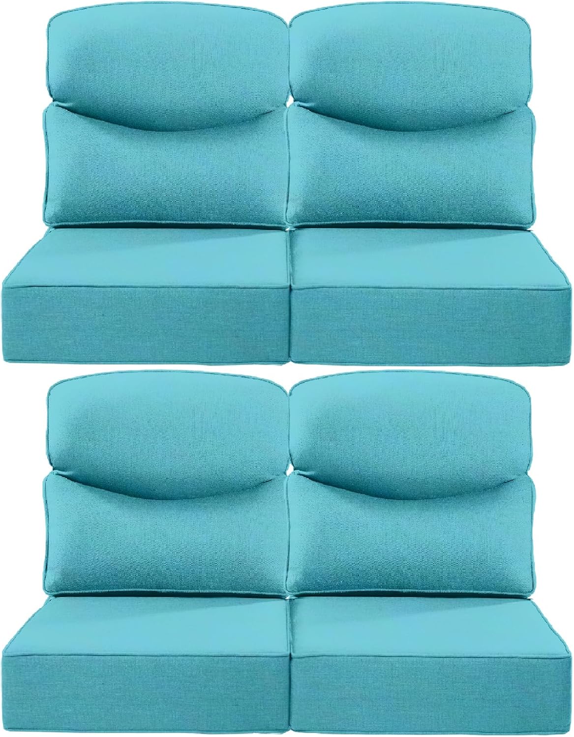 Luxury 24x24x6 Outdoor Chair Cushions Set of 4 - Heavy Duty Water-Resistant Comfortable Cushion for Patio Furniture Set Dining Gliding Rocking Chairs Loveseat L-Shape Sofa - Beige