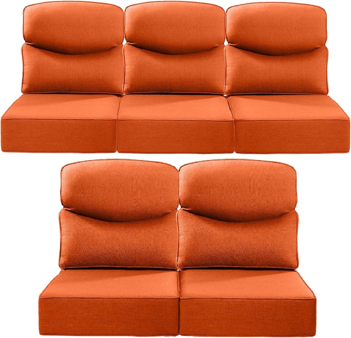 Luxury 24x24x6 Outdoor Chair Cushions Set of 4 - Heavy Duty Water-Resistant Comfortable Cushion for Patio Furniture Set Dining Gliding Rocking Chairs Loveseat L-Shape Sofa - Beige