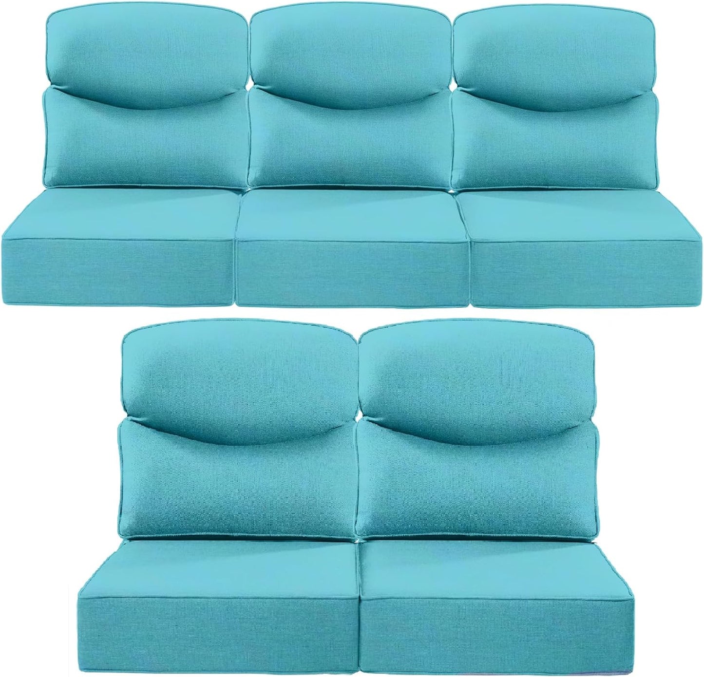 Luxury 24x24x6 Outdoor Chair Cushions Set of 4 - Heavy Duty Water-Resistant Comfortable Cushion for Patio Furniture Set Dining Gliding Rocking Chairs Loveseat L-Shape Sofa - Beige