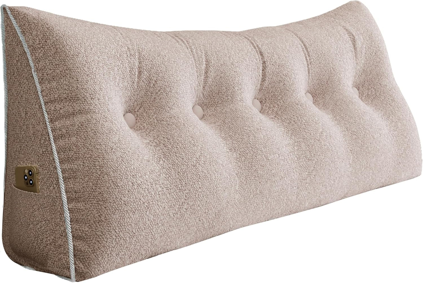 Fully Stuffed Thicken Headboard Pillow Twin Padded Headboard Soft and Firm Support Large Bolster Triangular Bed Wedge Pillow Backrest Positioning Bed Rest Reading Pillows for Bed Corduroy Black
