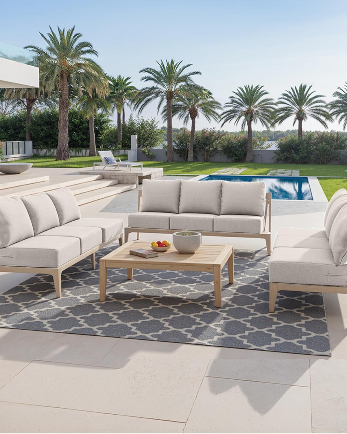 Luxury 24x24x6 Outdoor Chair Cushions Set of 4 - Heavy Duty Water-Resistant Comfortable Cushion for Patio Furniture Set Dining Gliding Rocking Chairs Loveseat L-Shape Sofa - Beige
