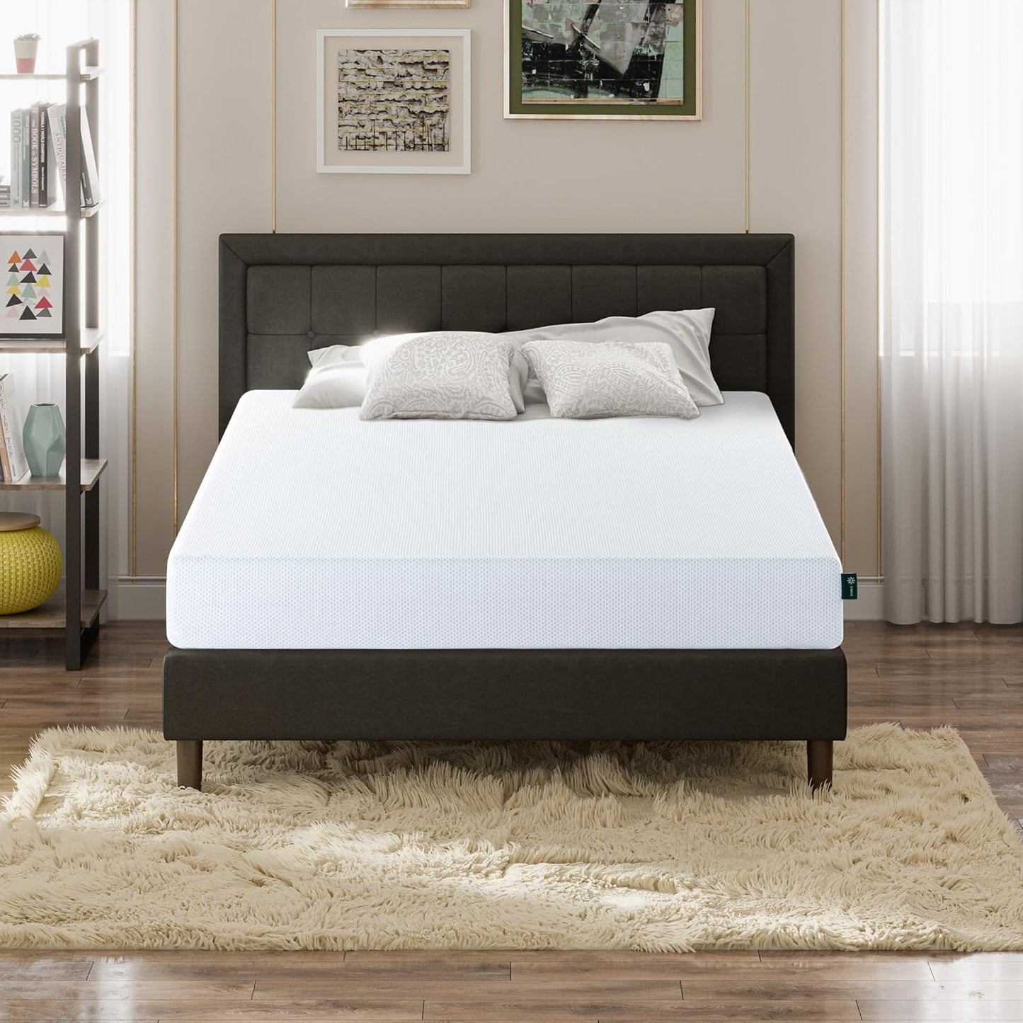 ZINUS 6 Inch Green Tea Cooling Memory Foam Mattress [New Version], Queen, Fiberglass Free, Medium Firmness, Cooling Gel Foam, Certified Safe Foams & Fabric, Mattress in A Box
