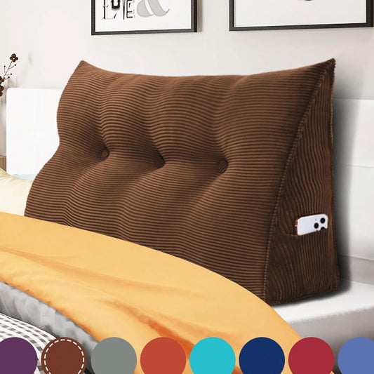 WOWMAX Rectangular Headboard Pillow Full Bolster Pillow for Bed Back Rest Pillow for Sitting in Bed Daybed Pillows Back Support Pillow for Bed 85% Linen & 15% Cotton Blend, Natural Color