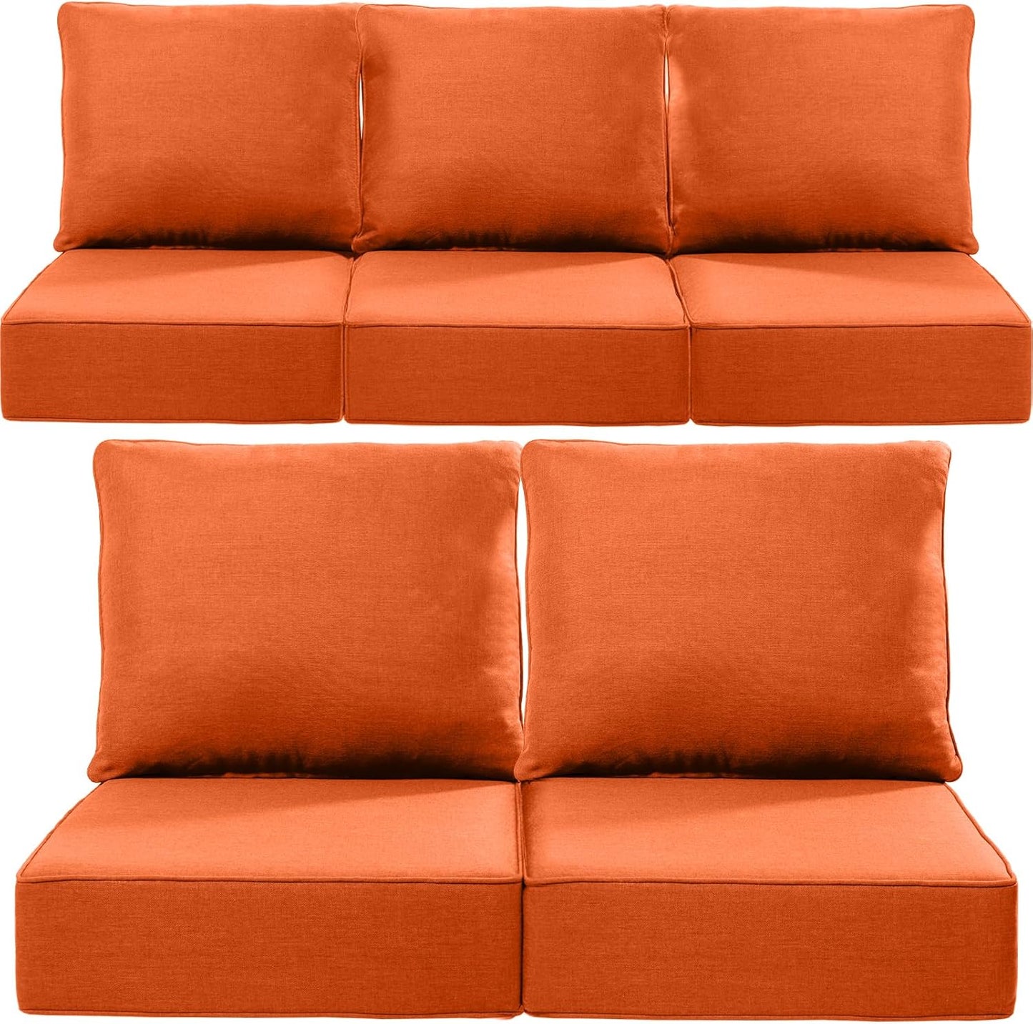 Luxury 24x24x6 Outdoor Chair Cushions Set of 4 - Heavy Duty Water-Resistant Comfortable Cushion for Patio Furniture Set Dining Gliding Rocking Chairs Loveseat L-Shape Sofa - Beige