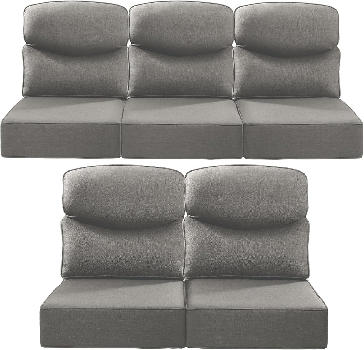 Luxury 24x24x6 Outdoor Chair Cushions Set of 4 - Heavy Duty Water-Resistant Comfortable Cushion for Patio Furniture Set Dining Gliding Rocking Chairs Loveseat L-Shape Sofa - Beige