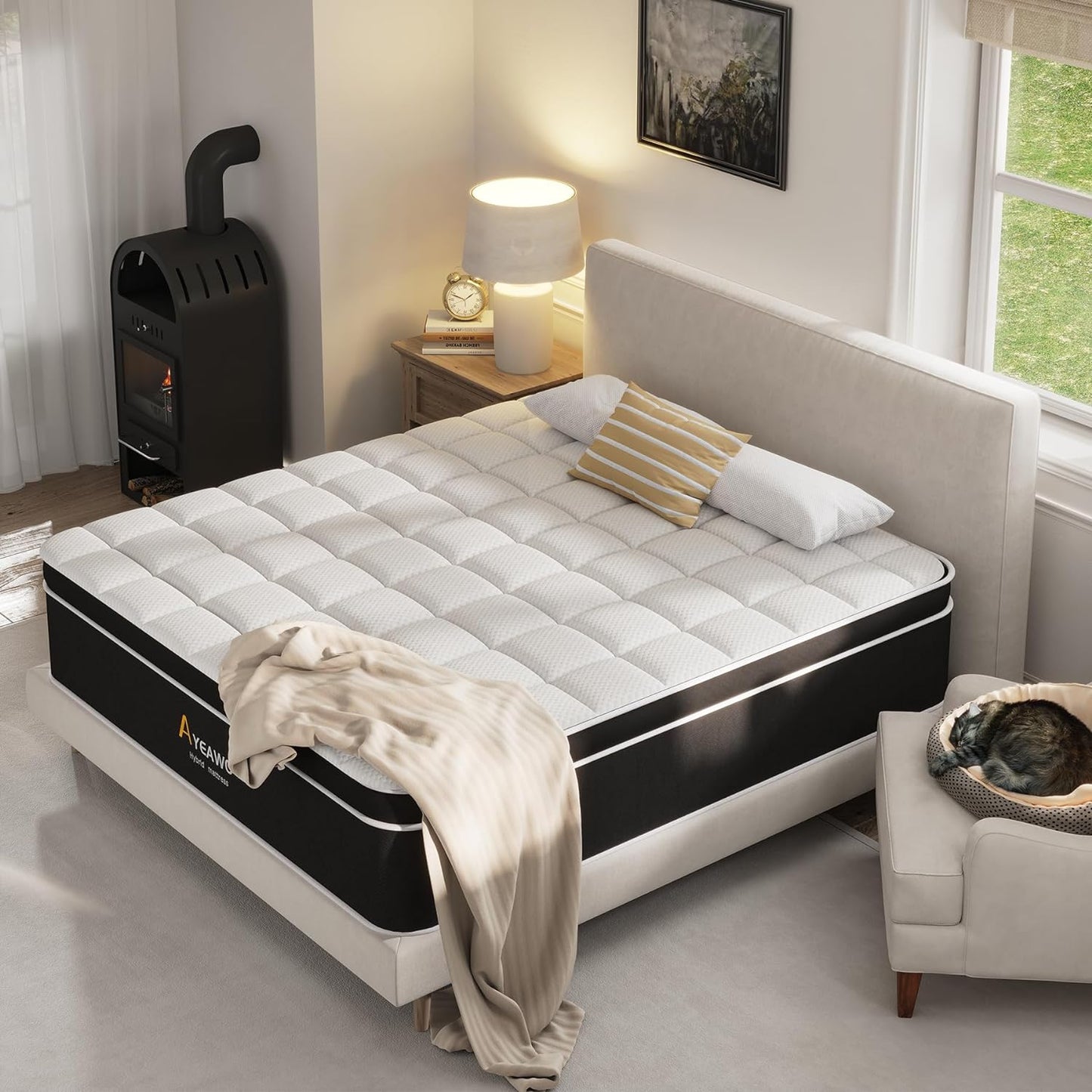 Firm Queen Mattress, 14 Inch Hybrid Mattress Queen Size Bed with Gel Memory Foam and Pocket Springs, Pressure Relief & Motion Isolation, 365-Night Trial, Comfy Bed in a Box, CertiPUR-US