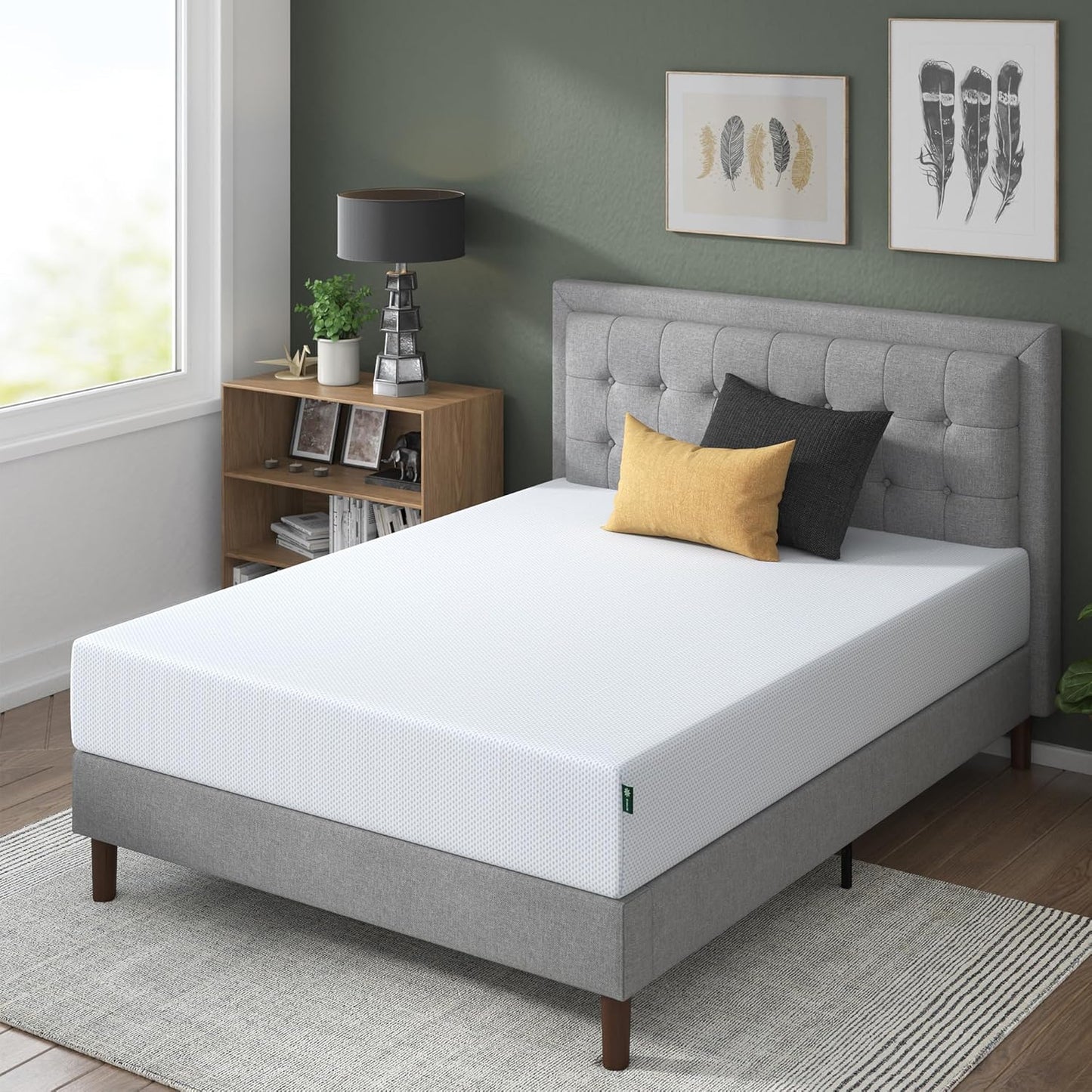 ZINUS 6 Inch Green Tea Cooling Memory Foam Mattress [New Version], Queen, Fiberglass Free, Medium Firmness, Cooling Gel Foam, Certified Safe Foams & Fabric, Mattress in A Box