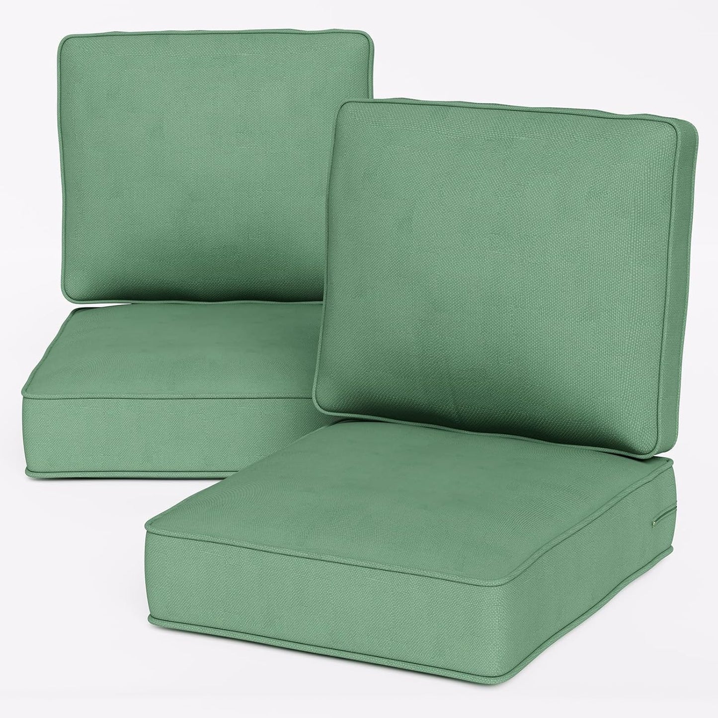 24" x 23" Outdoor Chair Cushions, High-Density Foam Deep Seat Patio Cushions Olefin Fabric & Removable Zipper Cover Outdoor Furniture Replacement Cushions Set of 5 for Chair Sofa Couch - Beige