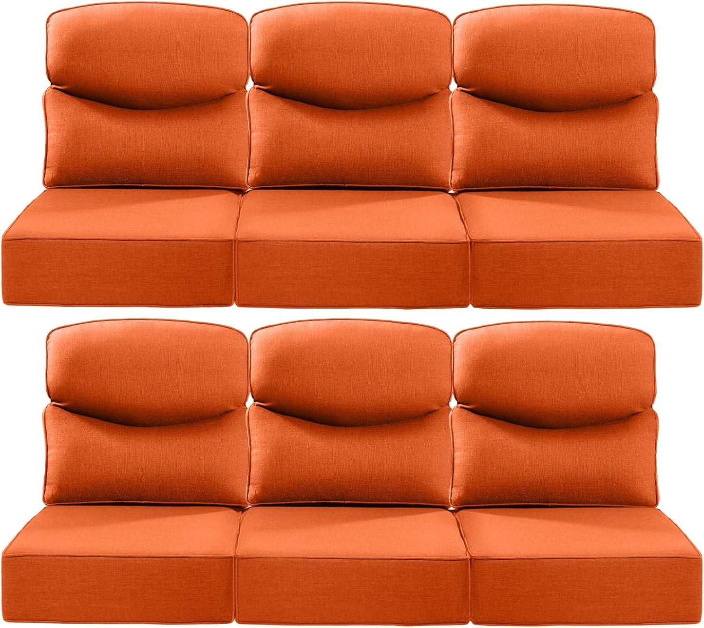 Luxury 24x24x6 Outdoor Chair Cushions Set of 4 - Heavy Duty Water-Resistant Comfortable Cushion for Patio Furniture Set Dining Gliding Rocking Chairs Loveseat L-Shape Sofa - Beige