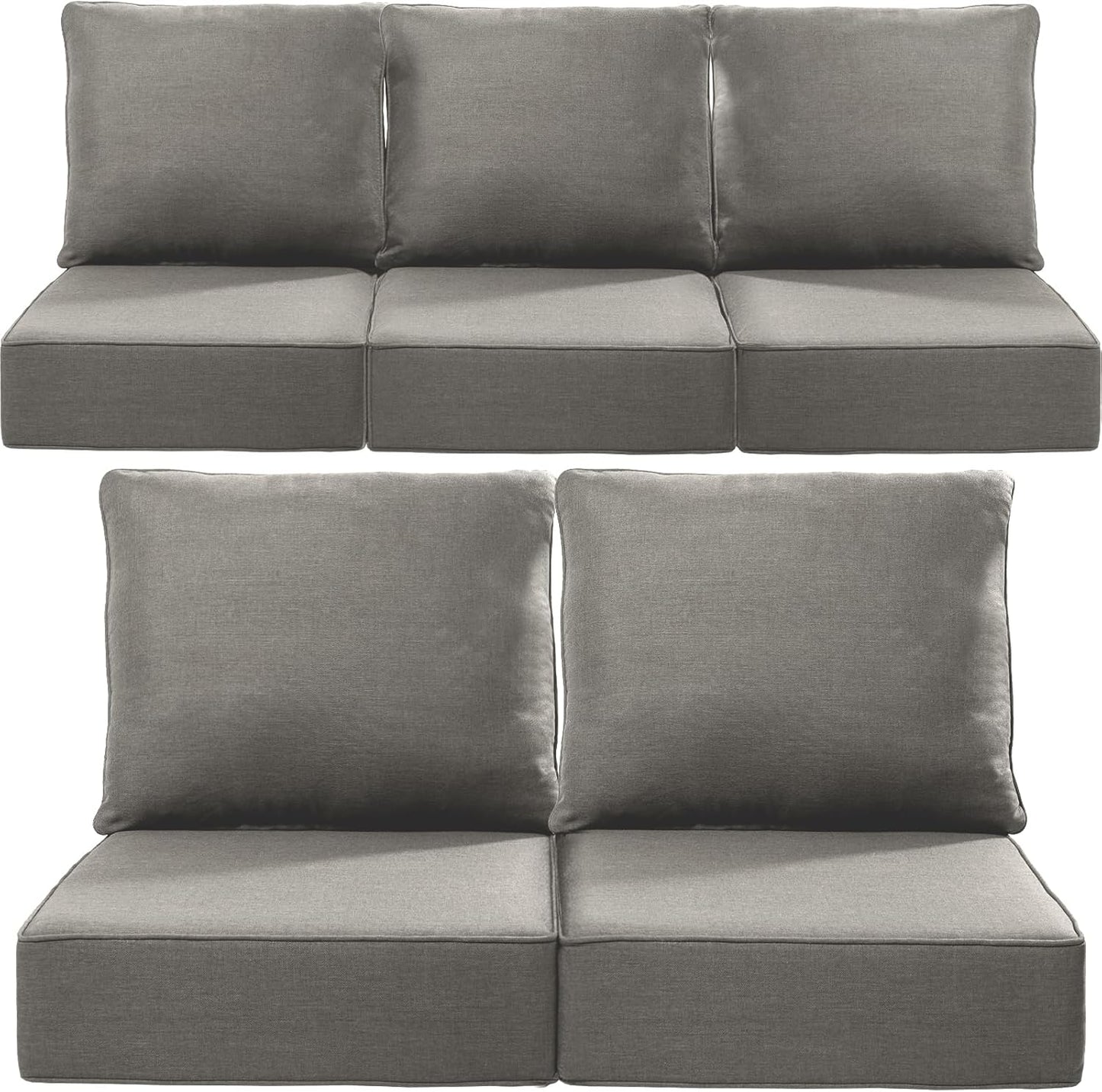 Luxury 24x24x6 Outdoor Chair Cushions Set of 4 - Heavy Duty Water-Resistant Comfortable Cushion for Patio Furniture Set Dining Gliding Rocking Chairs Loveseat L-Shape Sofa - Beige