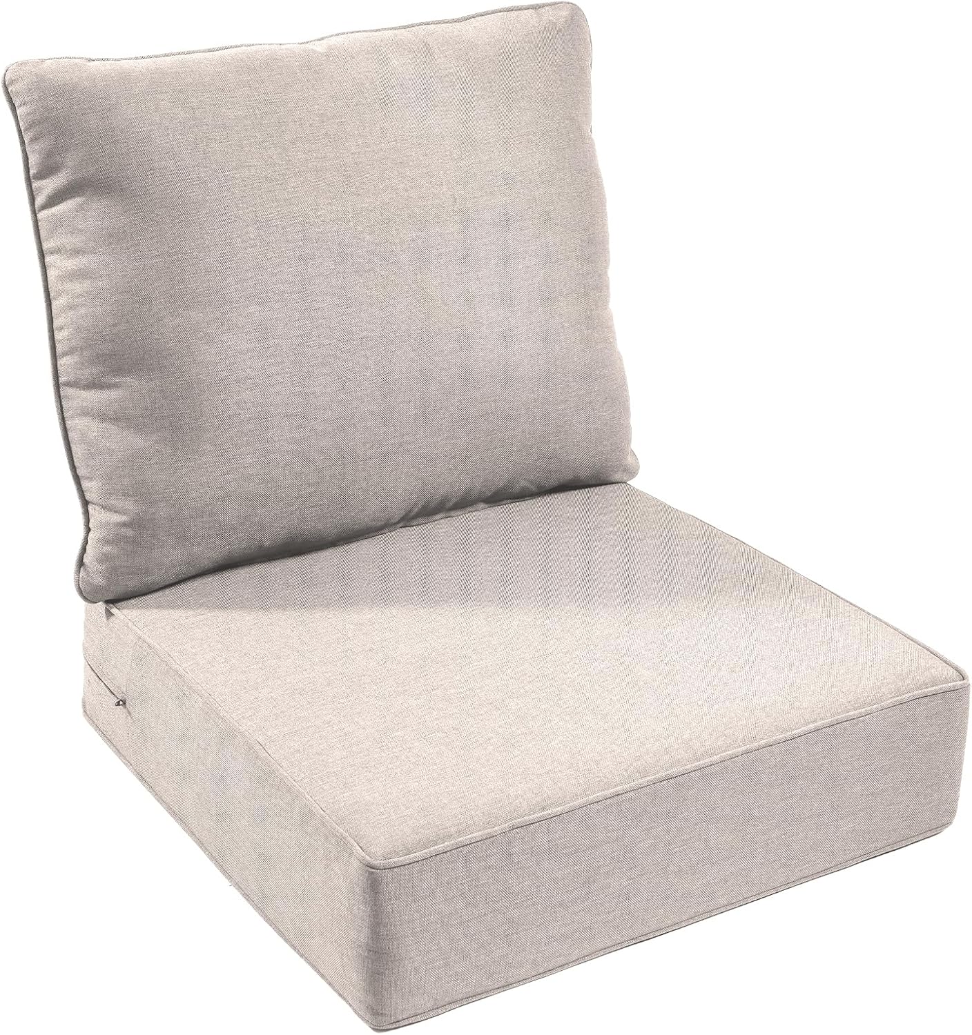 Outdoor Chair Cushions Set of 3, Waterproof 24x24 Patio Chair Cushion, 6" Thickened Seat Cushion for Outdoor Furniture, Couch Cushion Replacement, Include 3 Back & 3 Seat Cushions, Thick/Beige