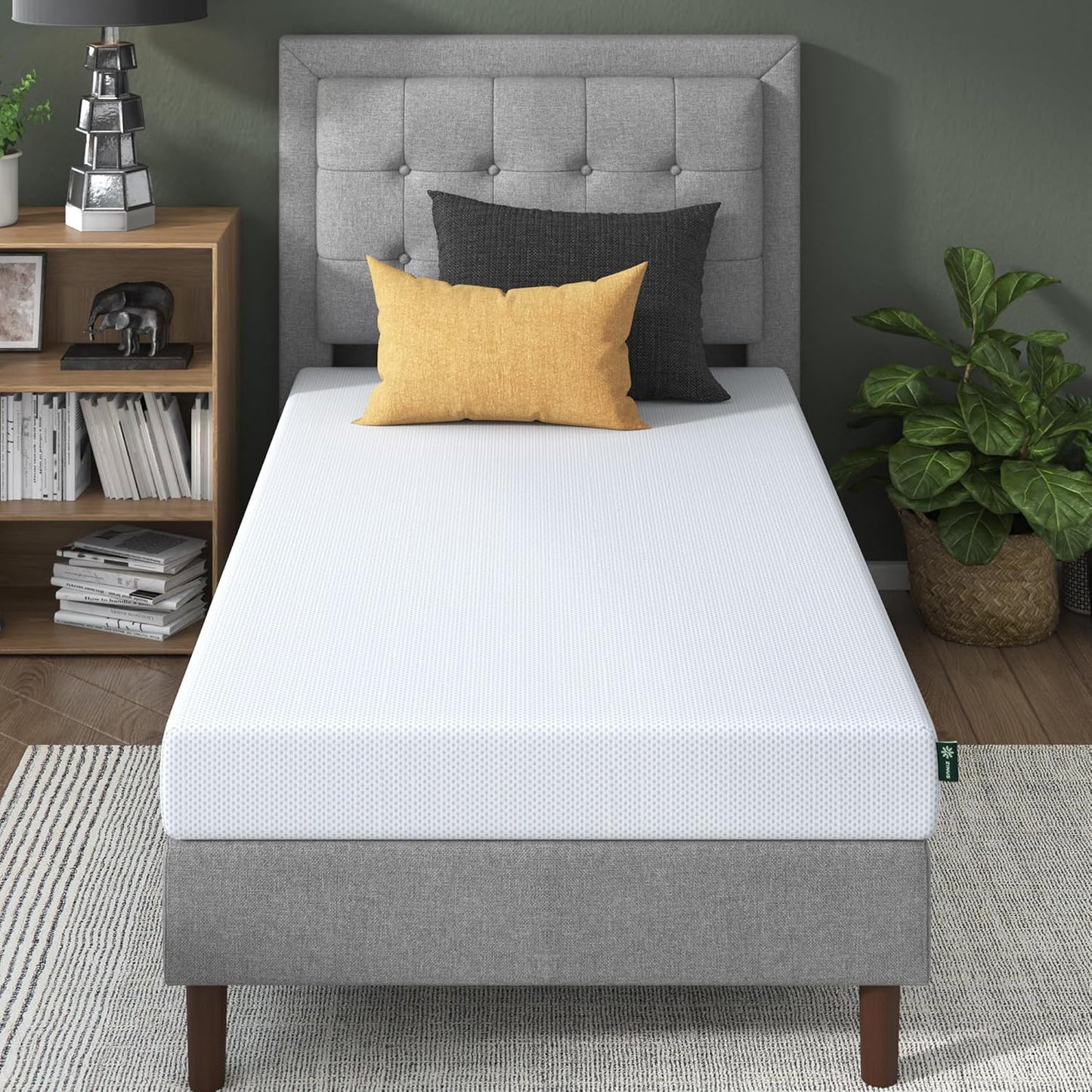 ZINUS 6 Inch Green Tea Cooling Memory Foam Mattress [New Version], Queen, Fiberglass Free, Medium Firmness, Cooling Gel Foam, Certified Safe Foams & Fabric, Mattress in A Box