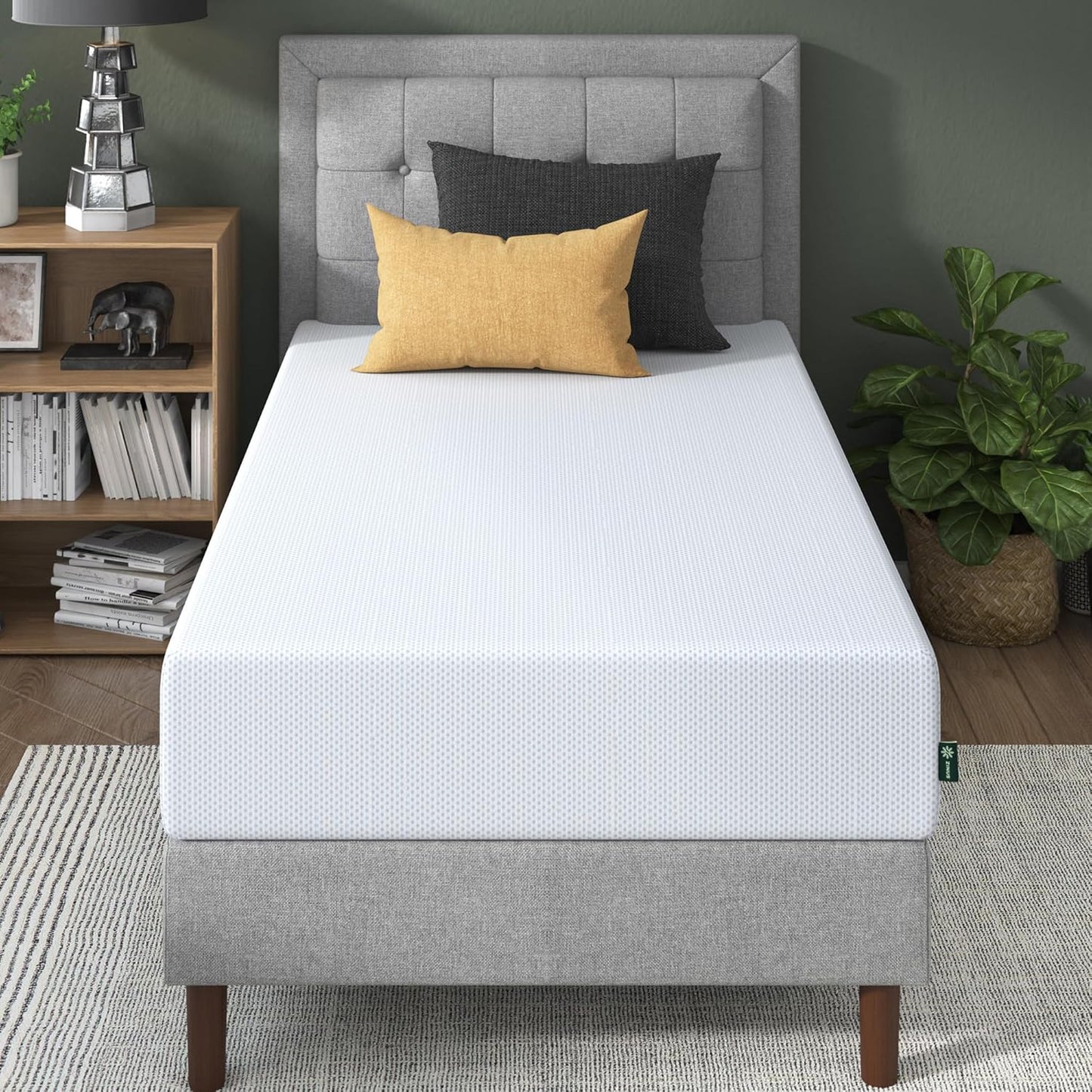 ZINUS 6 Inch Green Tea Cooling Memory Foam Mattress [New Version], Queen, Fiberglass Free, Medium Firmness, Cooling Gel Foam, Certified Safe Foams & Fabric, Mattress in A Box